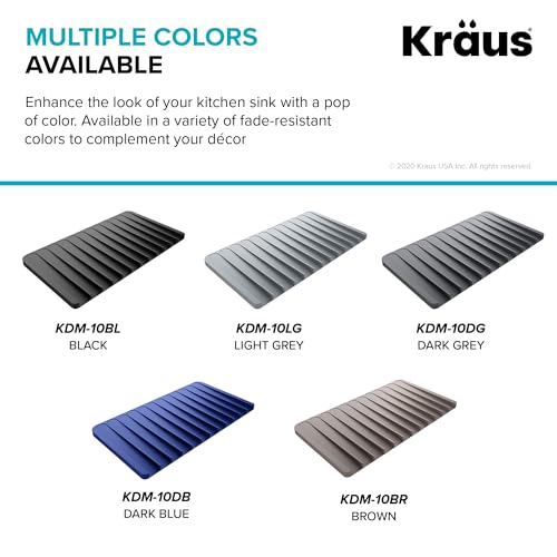 Self Draining Silicone Dish Drying Mat or Trivet for Kitchen Counter in Light Grey