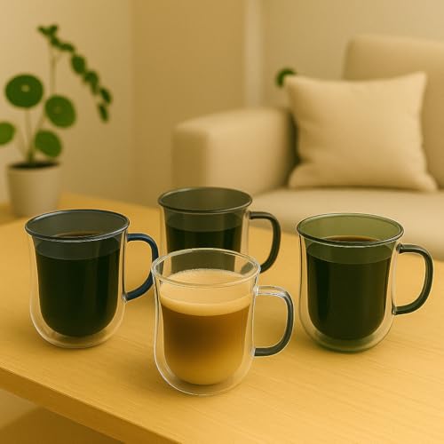 Double Walled Glass Coffee Mugs With Handle (48 Count)