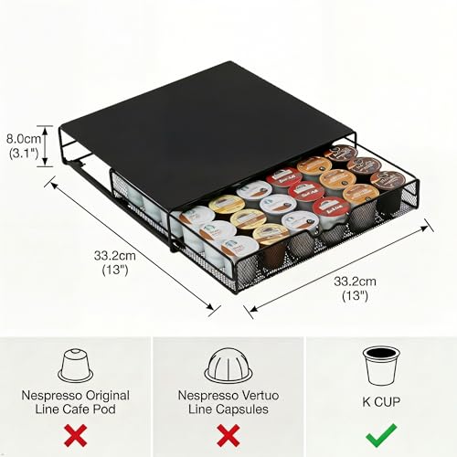 K Cup Holder Drawer for 36 Coffee Pods Storage