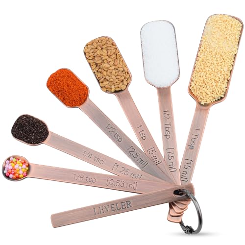 Copper Plated Measuring Cups and Spoons Set