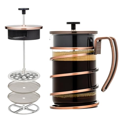 French Press Coffee Maker 27oz with 4 Filters System
