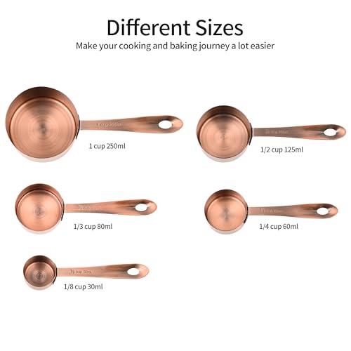 Copper Plated Measuring Cups and Spoons Set
