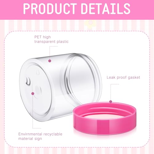 4 Pcs Plastic Jars Wide Mouth with Lids (4 Count)