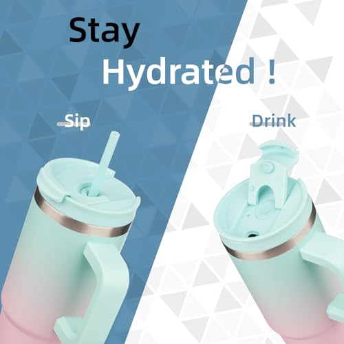 40 oz Insulated Tumbler Water Bottle with Handle