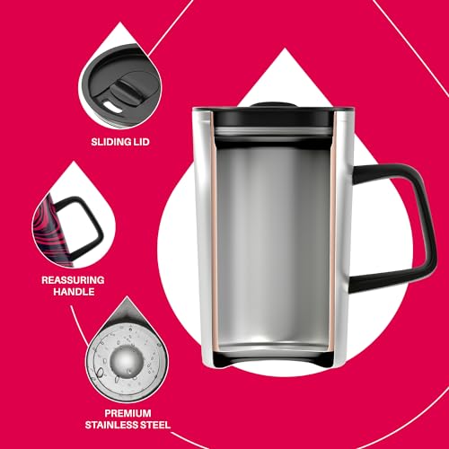 16 oz Insulated Coffee Mug with Lid and Handle