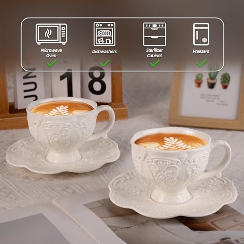 Tea Cups and Saucers Set of 2 (2 Count)