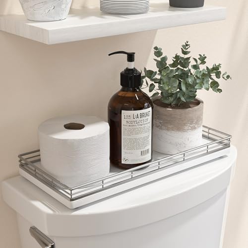 Oak Bathroom Toilet Tank Tray