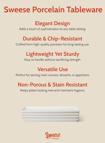Rectangular Porcelain Platters (4 Count)