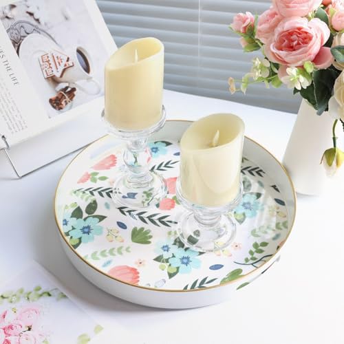 Round Serving Tray with Handles