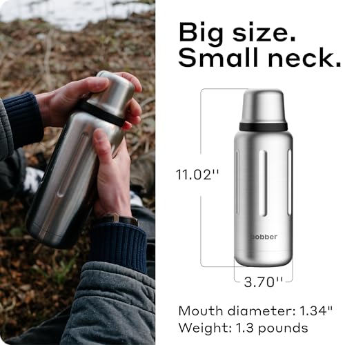 34 oz Vacuum Insulated Stainless Steel Water Bottle with Cup Lid
