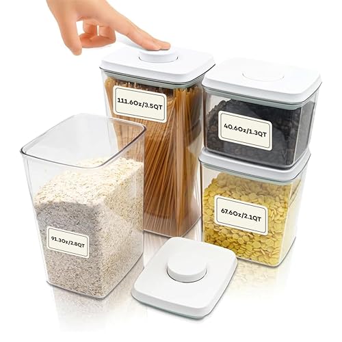 Bop Top Airtight Food Storage Containers with Lid Multi Pack (4 Count)