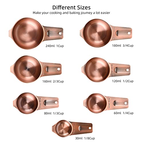 Copper Measuring Cups and Spoons Set 17