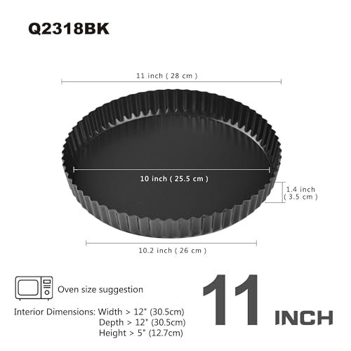 11 Inch Round Tart Pan with Loose Removable Bottom