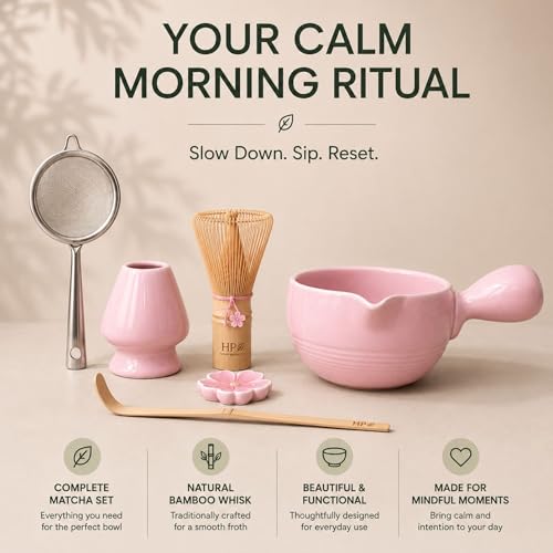 HAPPY PATH & CO Patented Matcha Bowl Set with Handle & Spout