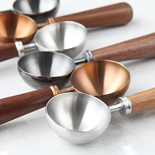 Retro Stainless Steel Coffee Spoon With Black Walnut Handle