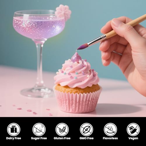 6 Colors Edible Glitter for Drinks