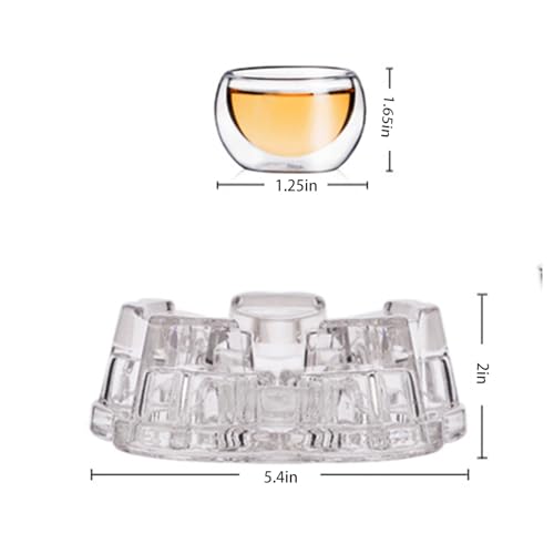 Glass Teapot with Infuser Clear Glass Tea Kettle with 6 Teacups and teapot warmer