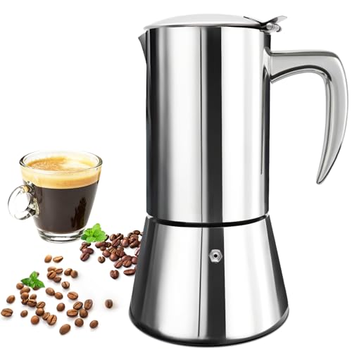 304 Thickened Stainless Steel Uncoated 2 Cup Moka Pot 100ml 3.3oz