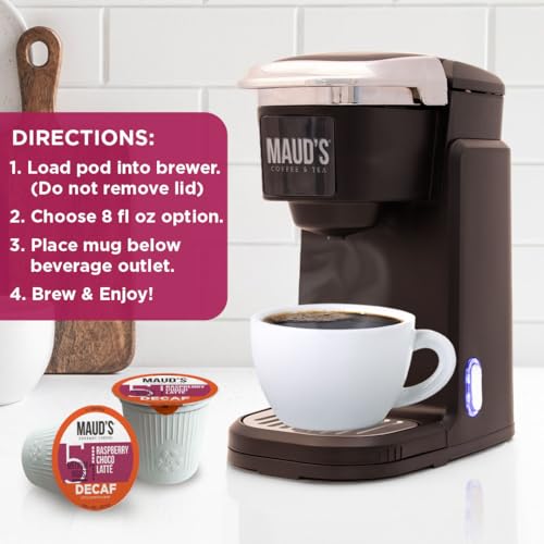 Maud’s Decaf Raspberry Chocolate Flavored Coffee Pods (18 Count)