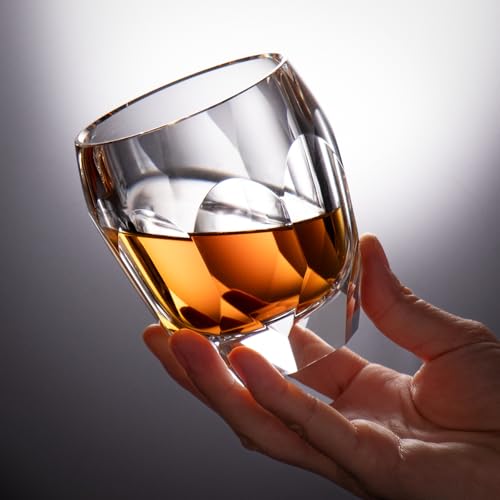 Crystal Whiskey Glasses Set of 2 Old Fashioned Glasses Stemless (2 Count)