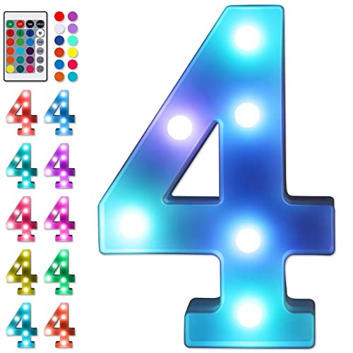 Colorful LED Number Lights with Remote