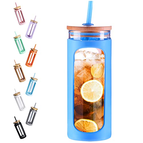 20oz Glass Tumbler with Straw and Lid