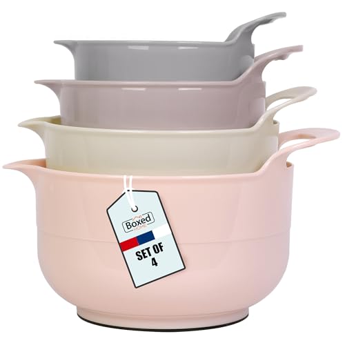 Nesting Plastic Mixing Bowl Set with Pour Spouts and Handles