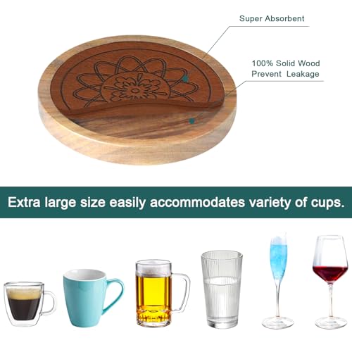 5 Pack Wood Coasters for Drinks
