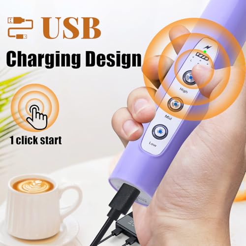 Light Purple Milk Frother Wand for Coffee