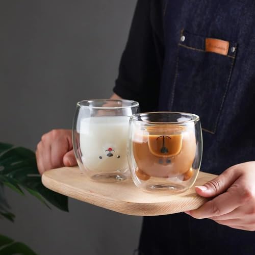 Dog Mug Cute Mugs Glass Double Wall Insulated Glass Espresso Cup