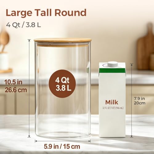 Flour Sugar Storage Containers 4 Qt (2 Count)