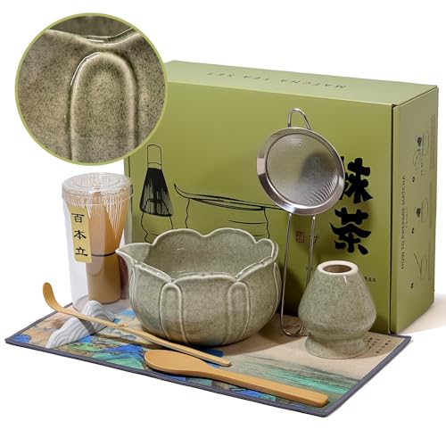 Matcha Whisk Set with Ceramic Bowl (8 Count)
