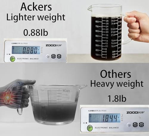 Ackers Mirror Etching Scale Glass Measuring Cup