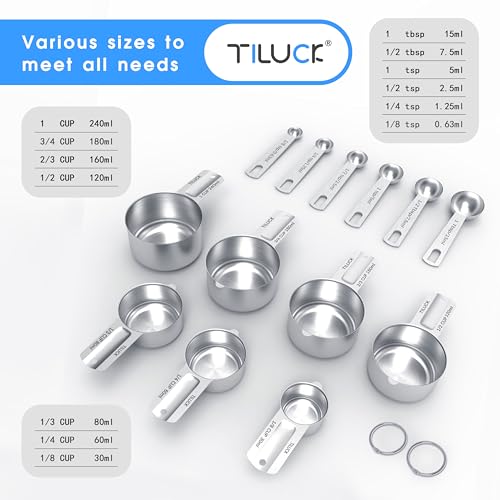 Stainless Steel Measuring Cups & Spoons Set (11 Count)