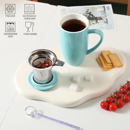 Sweejar Porcelain Tea Infuser Mug with Lid