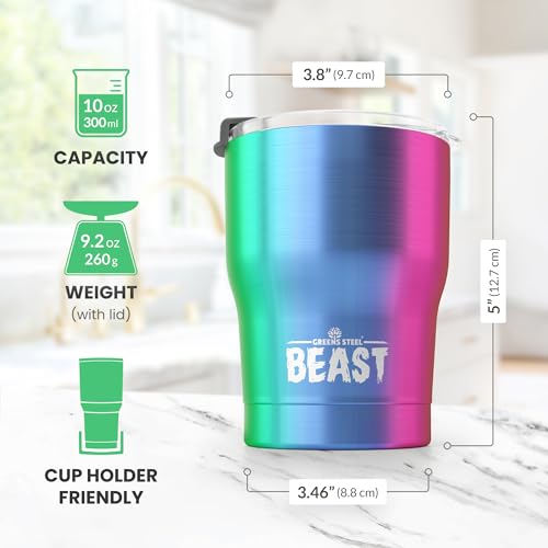 Beast 10 oz Tumbler Stainless Steel Vacuum Insulated Coffee Ice Cup Double Wall Travel Flask