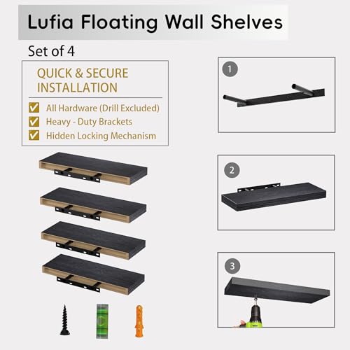 Floating Wall Shelves (4 Count)