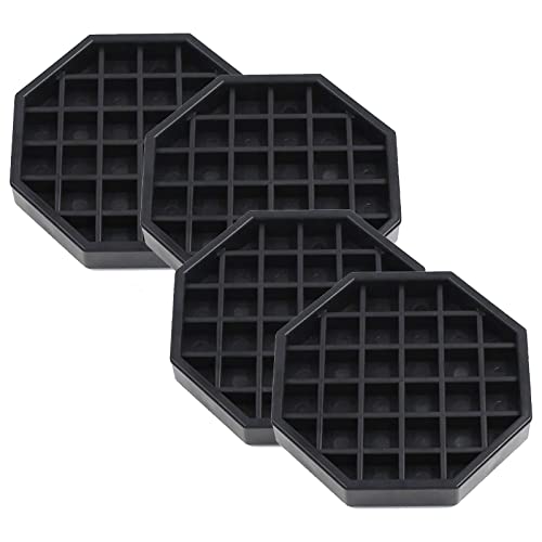 Octagon Coffee Drip Tray by Hard Black Plastic for Coffee Countertop (4 Count)