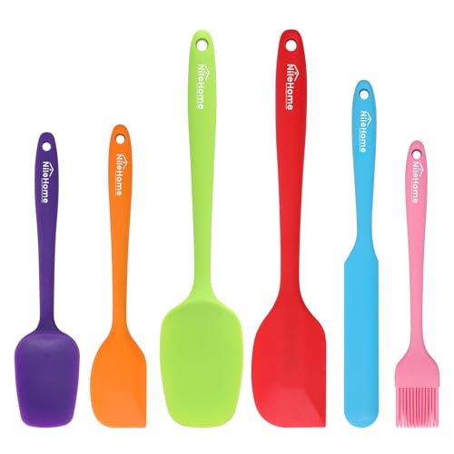6 Pieces Silicone Spatula Set with Silicone Brush (6 Count)