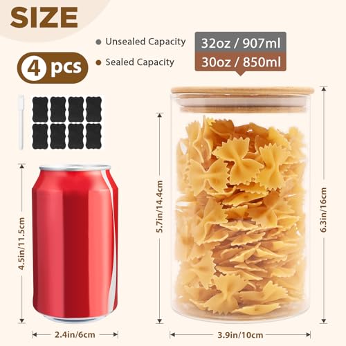 32oz Glass Food Storage Jars (4 Count)