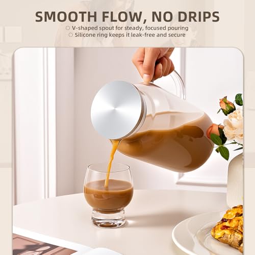 1 Gallon 3.8L Glass Pitcher with Lid and Spout