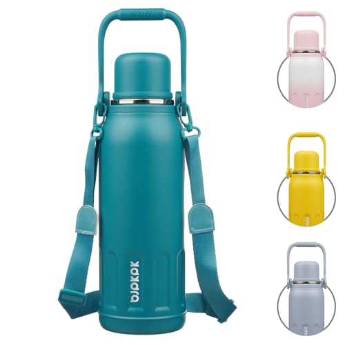 Stainless Steel Insulated Bottle with Handle & Strap