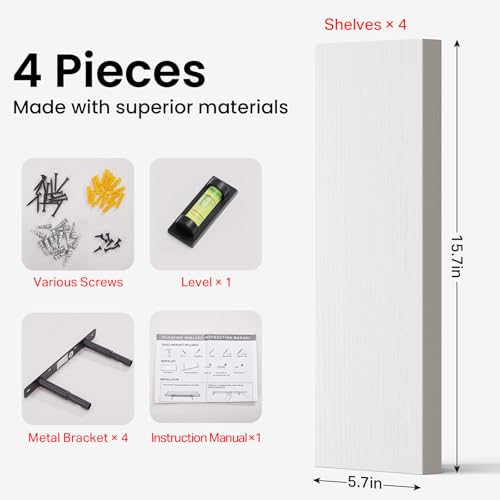 White Floating Shelves 15.7in