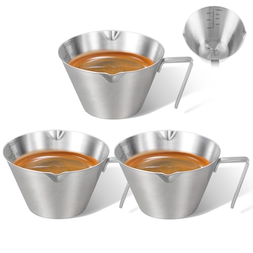 3 Pc Stainless Steel Espresso Shot Cups