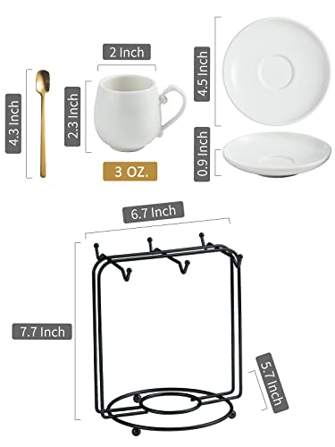 Espresso Cups with Saucers Set (6 Count)