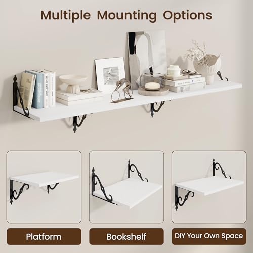 12 Inch Deep Floating Shelves for Wall (2 Count)