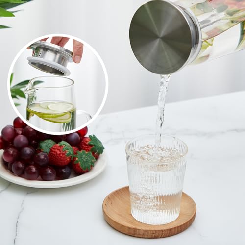 2 Sets Glass Pitcher with Lid (2 Count)