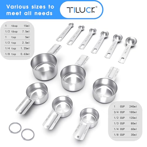 Stainless Steel Measuring Cups & Spoons Set