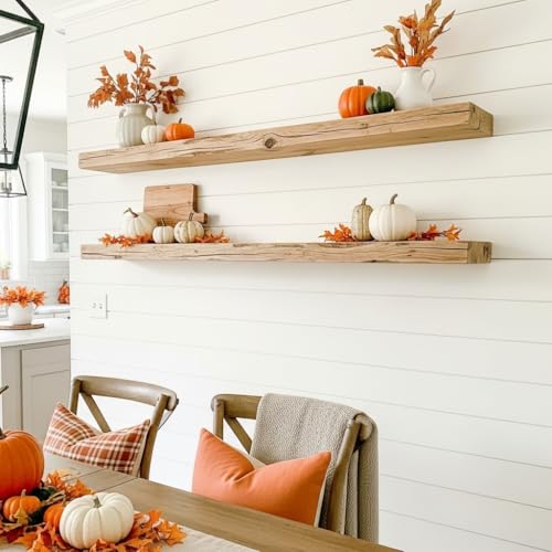 Reclaimed Wood Floating Wall Shelf (2 Count)