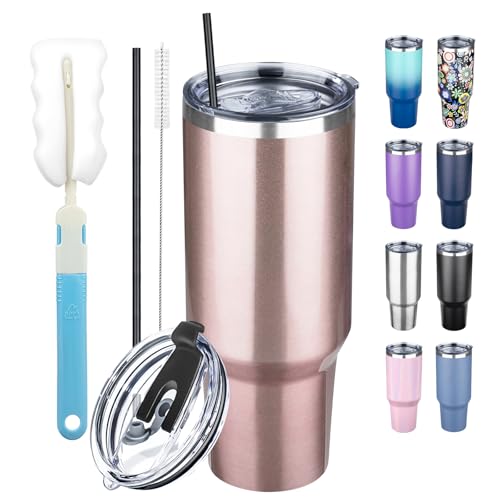 40 oz Tumbler with Lids and Straws